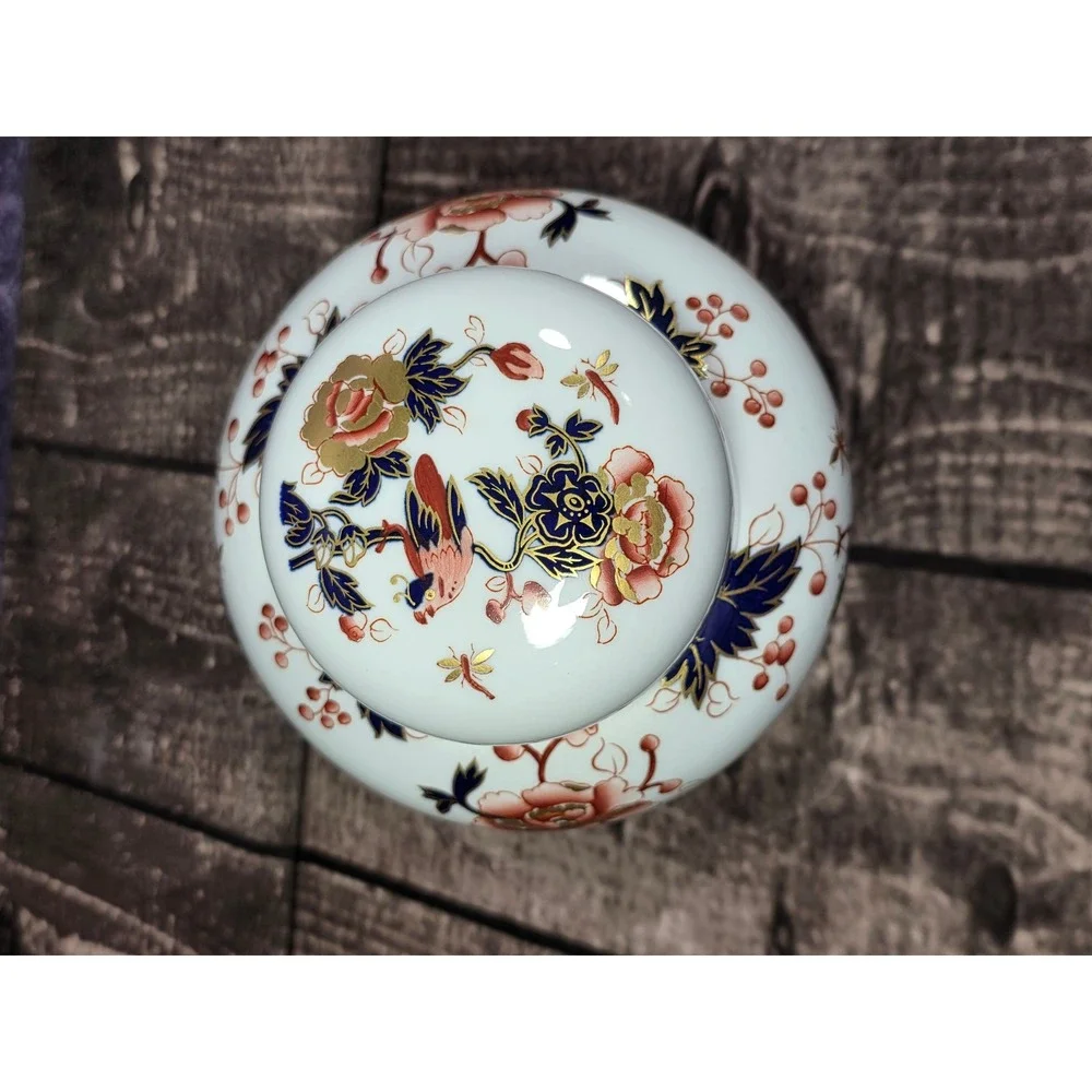 Coalport Hong Kong Bone China Ginger Jar with Lid‎ Made in England Chinoiserie